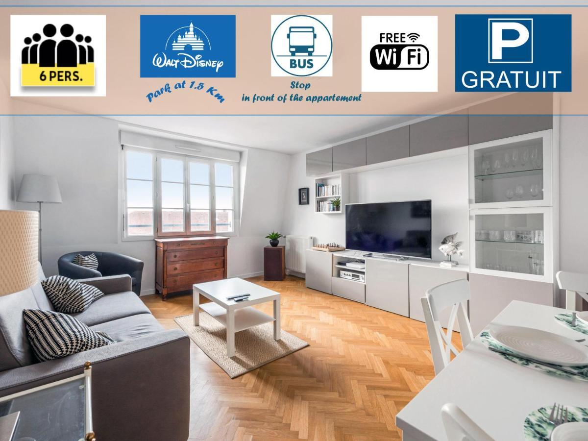 Appartement Familial Disney Val D'Europe La Vallee, Wifi Et Parking Serris Exterior foto
